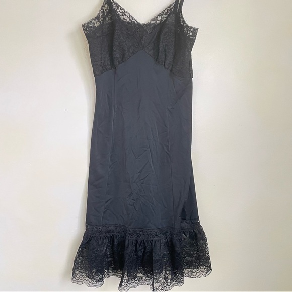 Other - Vintage Black Lace Night Dress Slip
